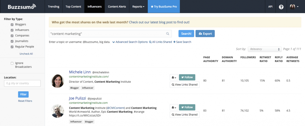 buzzsumo-influencer-search