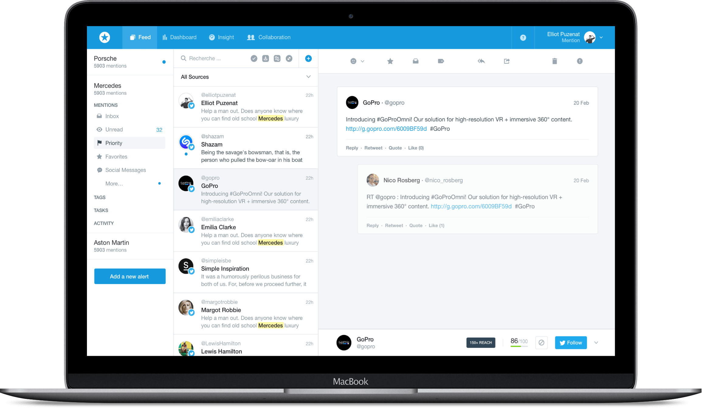 Monitor all Twitter conversations directly from your Mention feed.