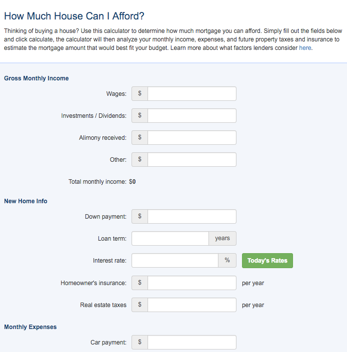 bankrate mortgage calculator