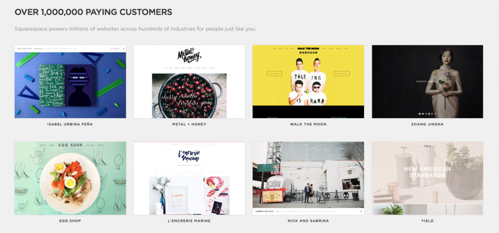 Squarespace uses full case studies to demonstrate social proof for prospects