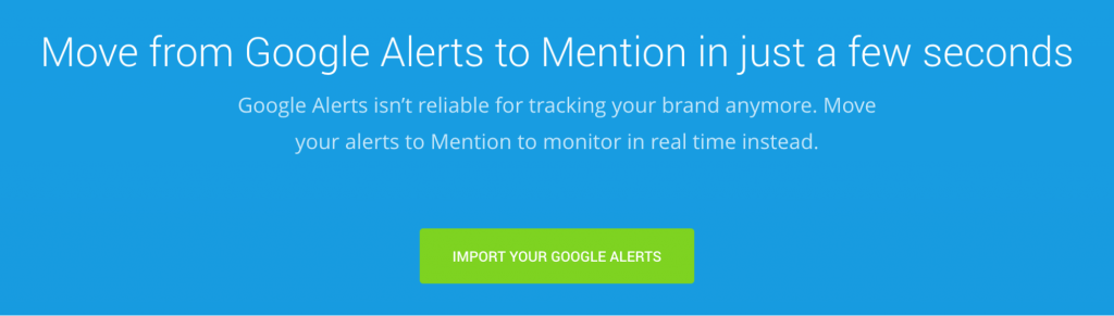 Mention's Google Alerts Alternative landing page