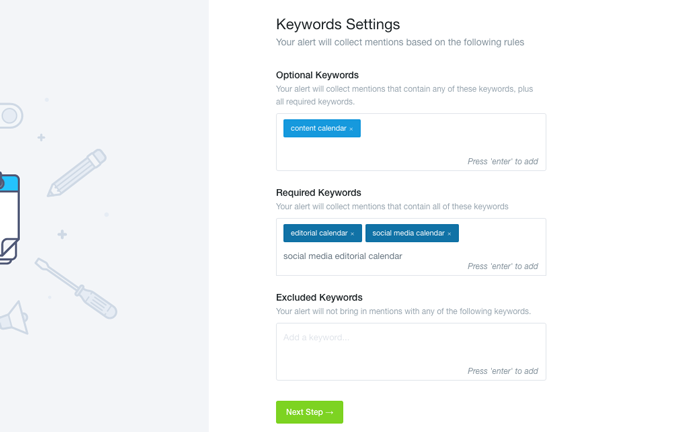 Set up keyword monitoring with Mention