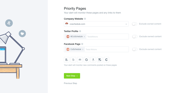 Monitor priority pages in Mention