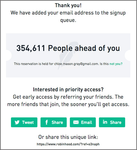 robinhood early access thank you