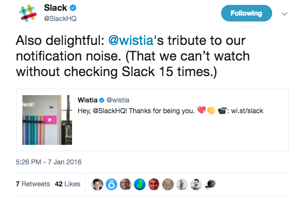 social media videos - slack tweet