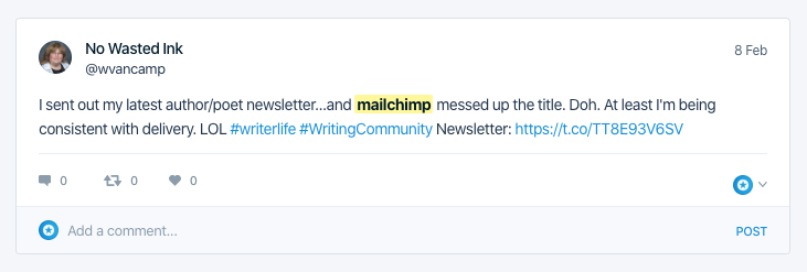 Social Listening - mailchimp product complaint