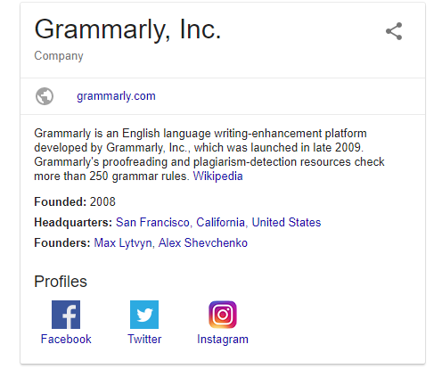 Grammarly Wikipedia entry