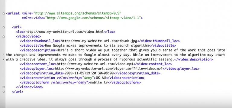 video sitemap for seo