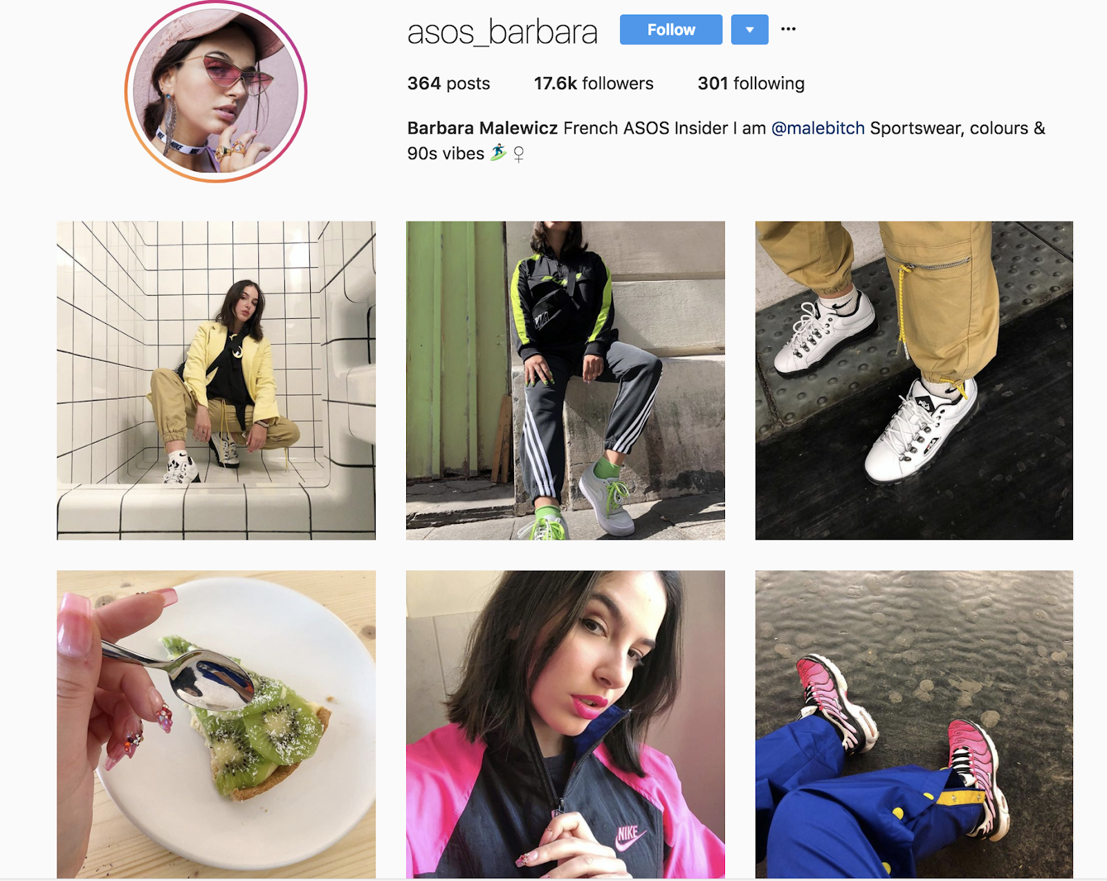 asos barbara instagram feed