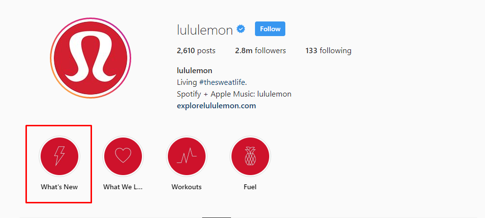 Instagram Highlights Lululemon 1