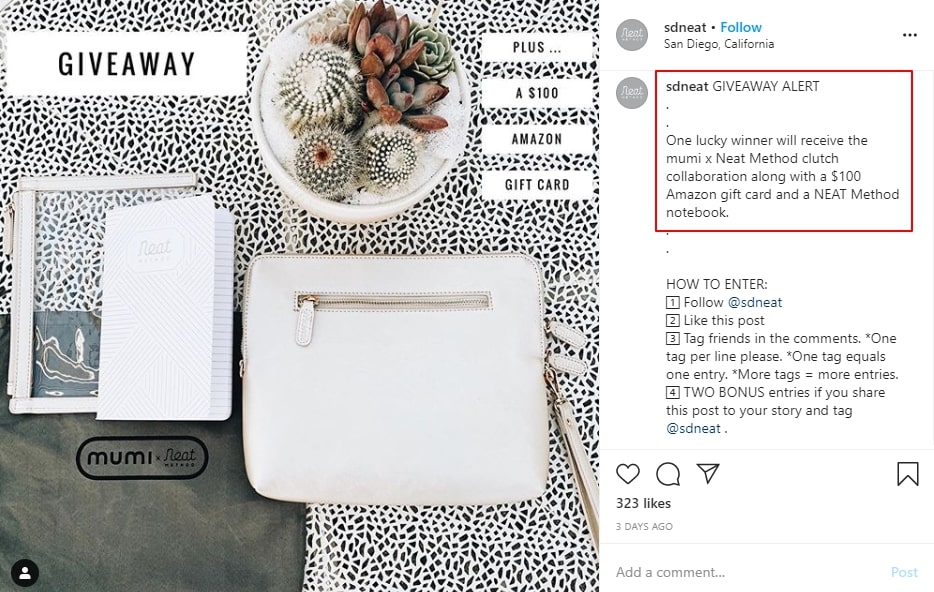 instagram call to action example