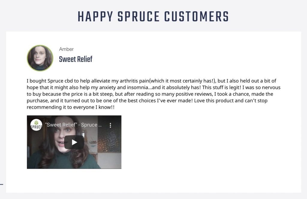 Customer testimonials quote example