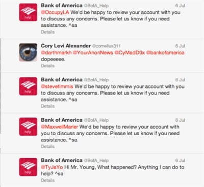 Bank of America Wrong Auto-response