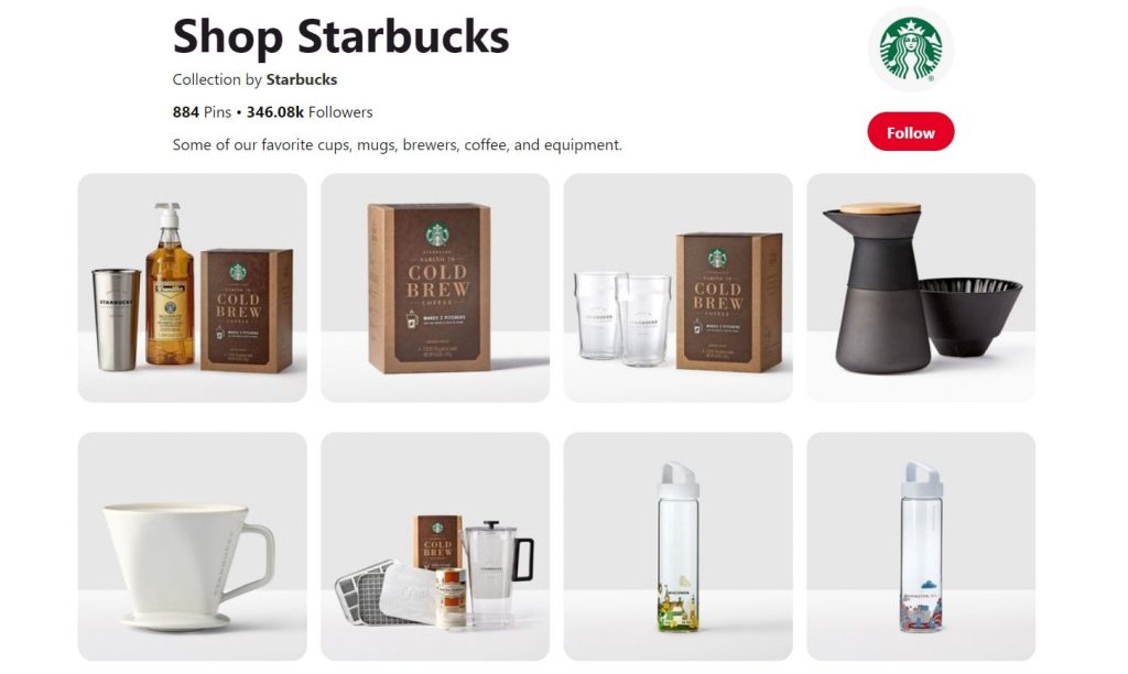 Starbucks Pinterest focus on images