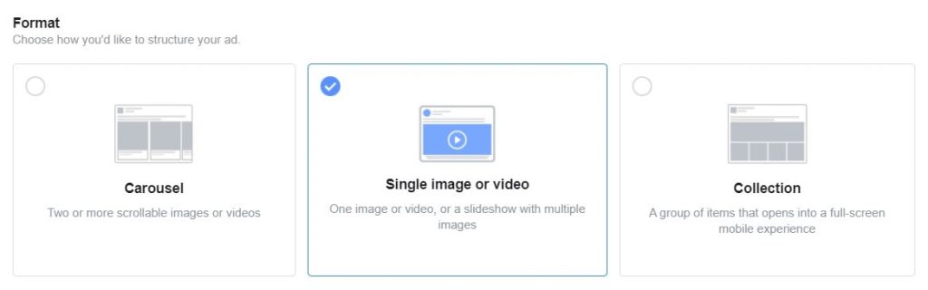 Facebook Ads format