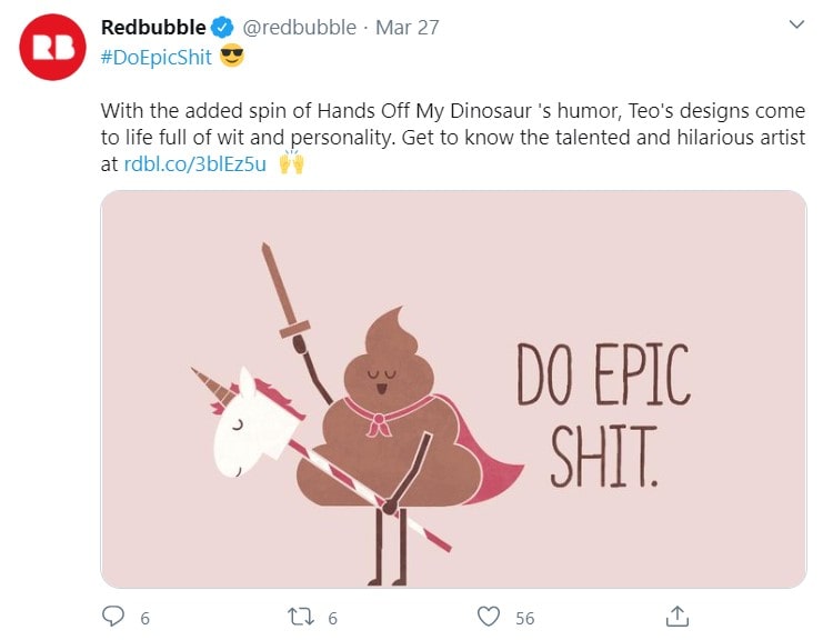 Redbubble meme themed products tweet