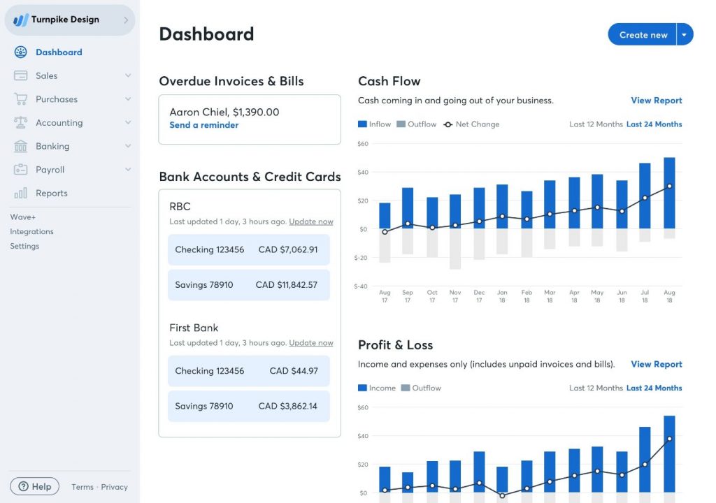 Wave Accounting Dashboard