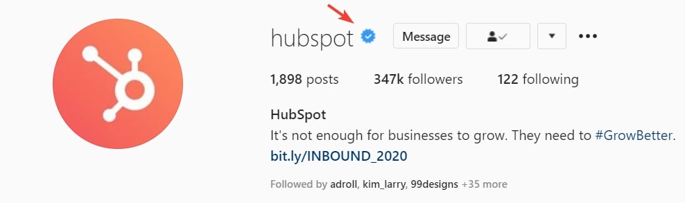 Instagram Verified Badge Example