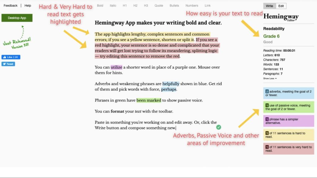 Bring brevity in your writing: Hemingway App