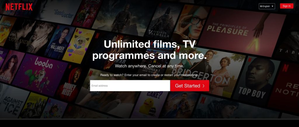 Call to Action Examples for Landing Pages and Websites Netflix example