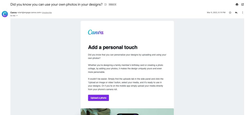 Call to Action Examples for Email Campaigns Canva example