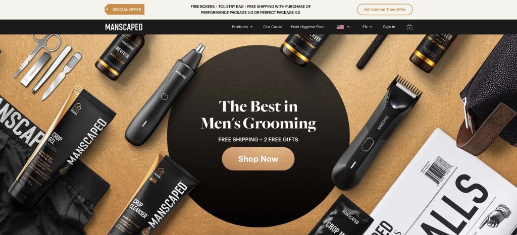 Call to Action Examples for E-commerce Manscaped example