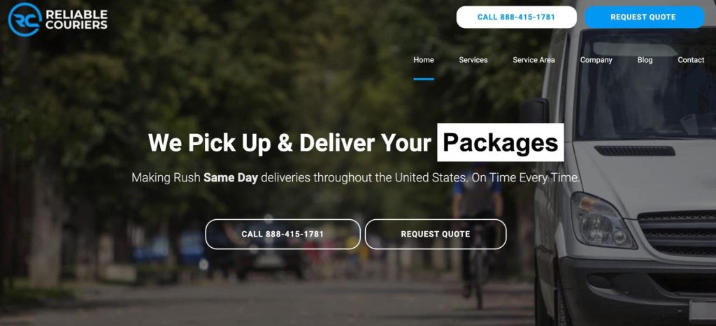 Use a call to value instead of a call to action Reliable Couriers example