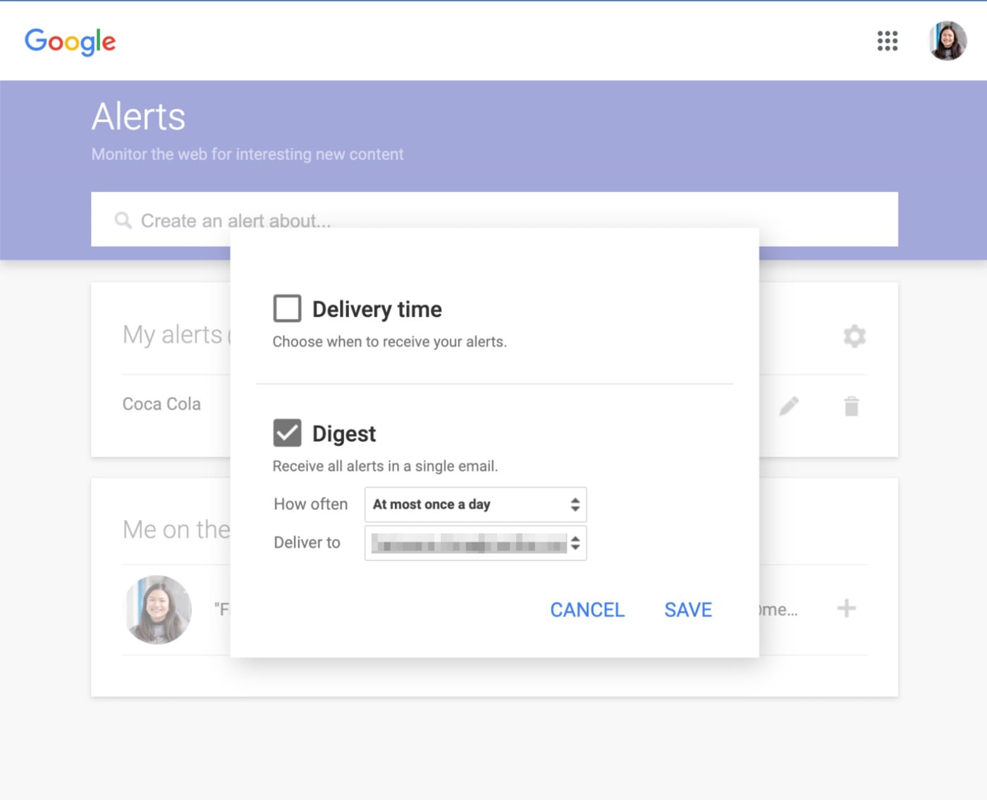 Google Alerts receive all alerts single email