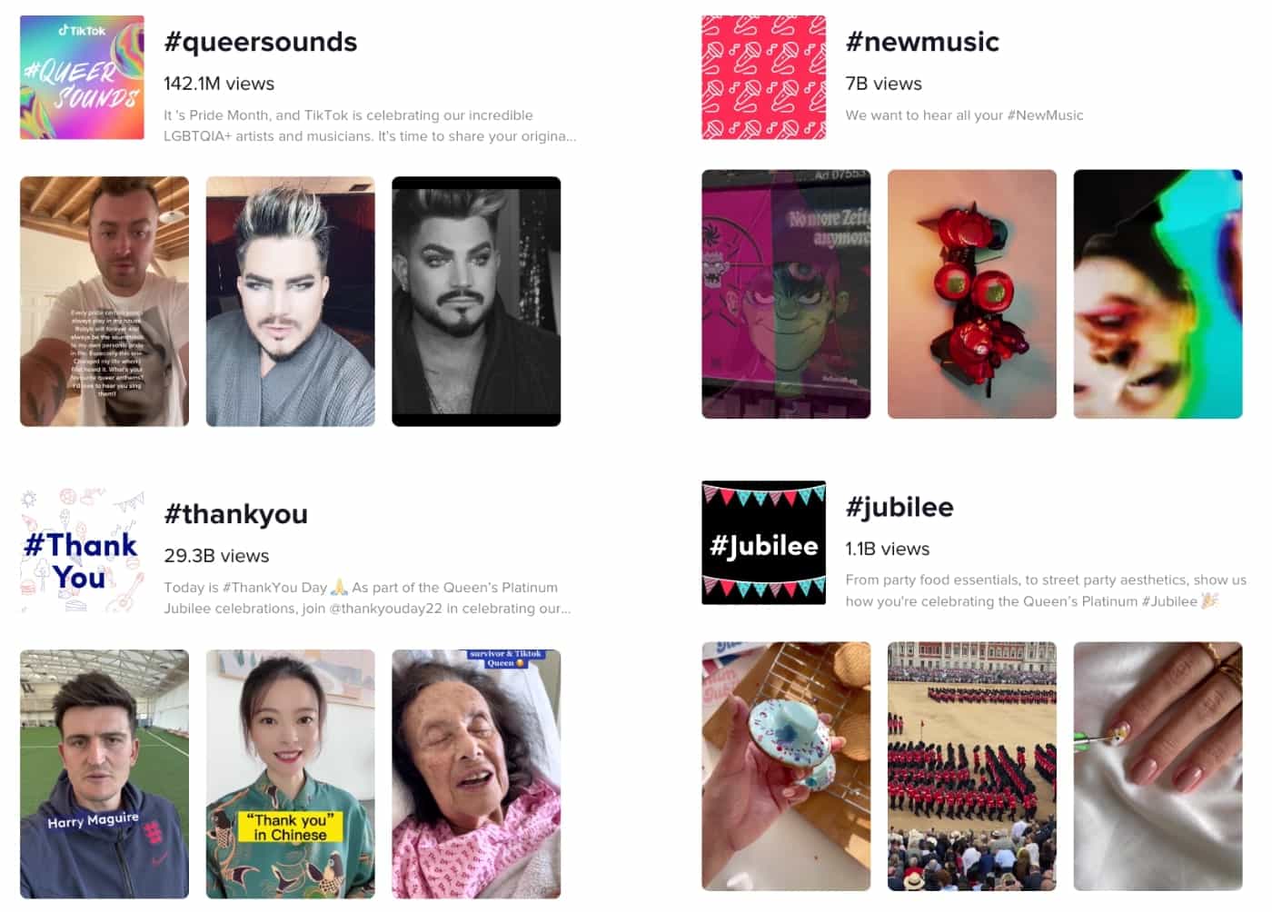 TikTok Discover tab to find trending hashtags