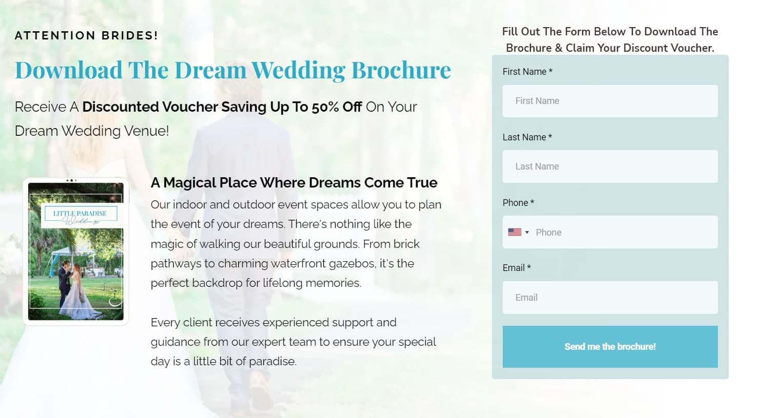 Landing Page Wedding Venue