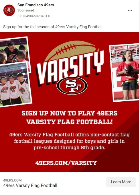 Varsity Targeted Ad to Community