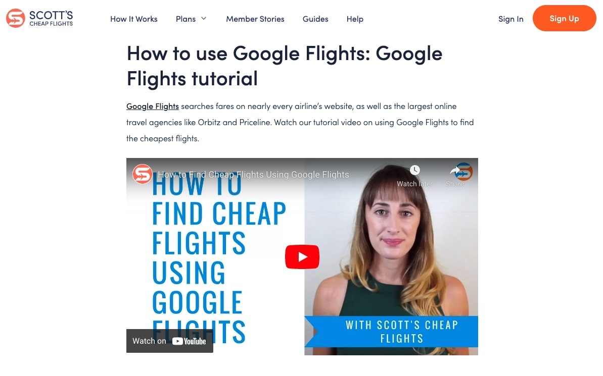 Google Flight Tutorial