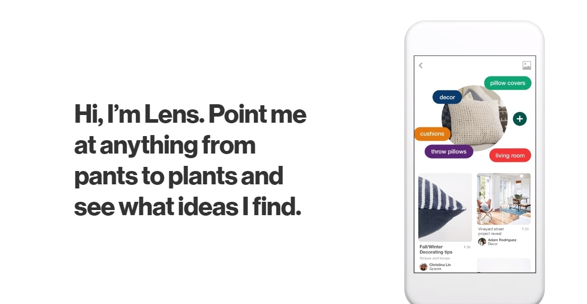Pinterest lens homepage