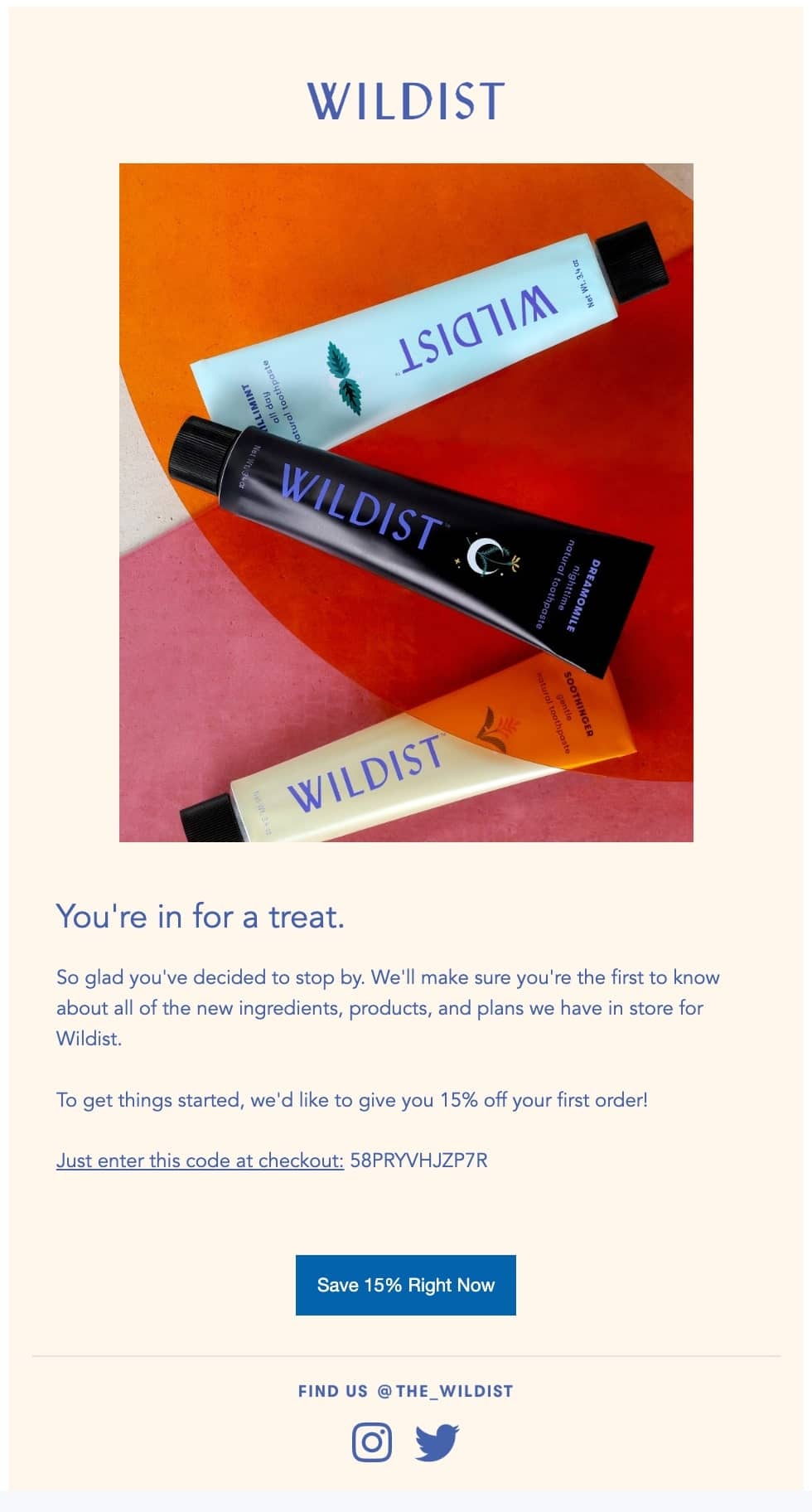 Wildist Email Coupon Code