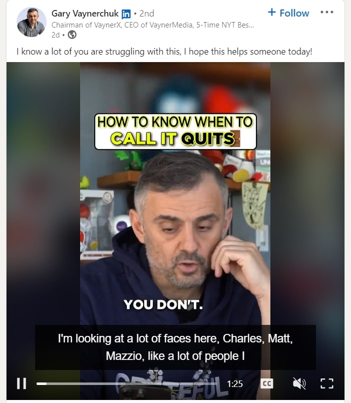 Gary Vaynerchuk LinkedIn Video