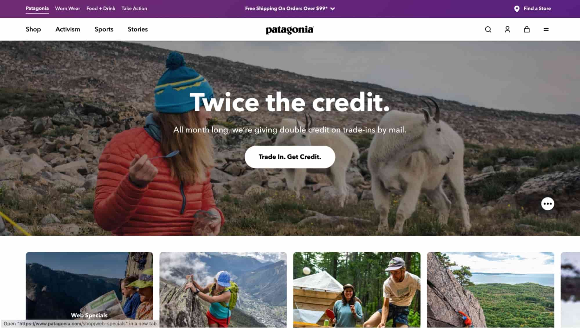 Patagonia credit page