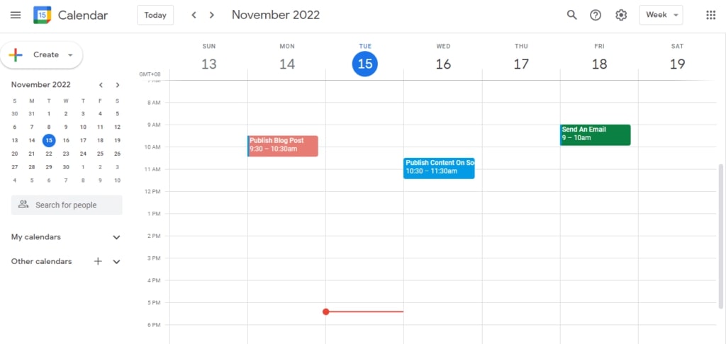 Content Google Calendar