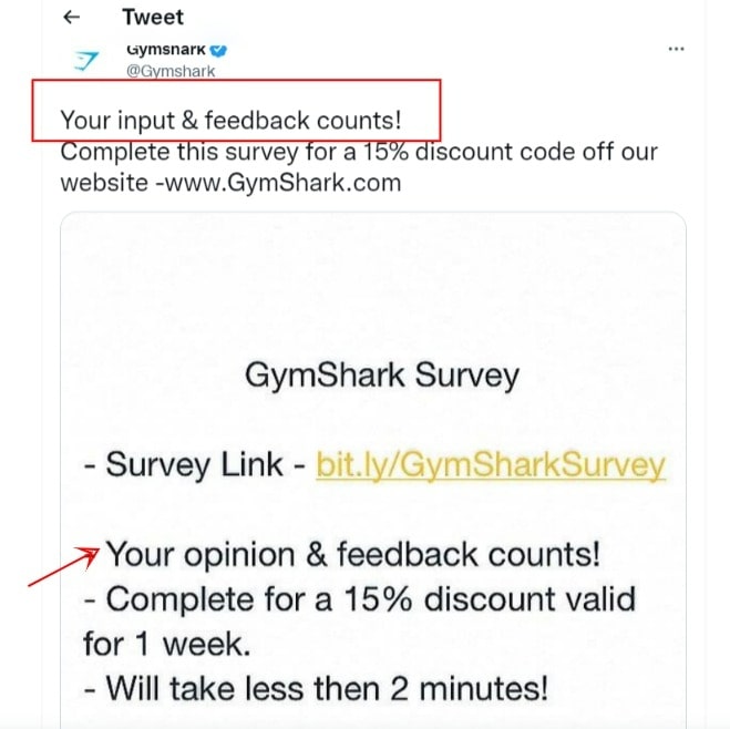 GymShark Feedback Survey