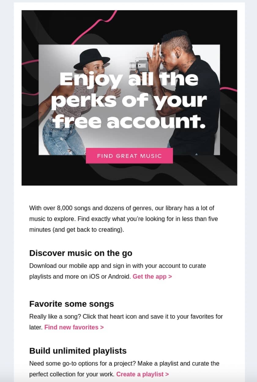 SoundStripe Welcome Email