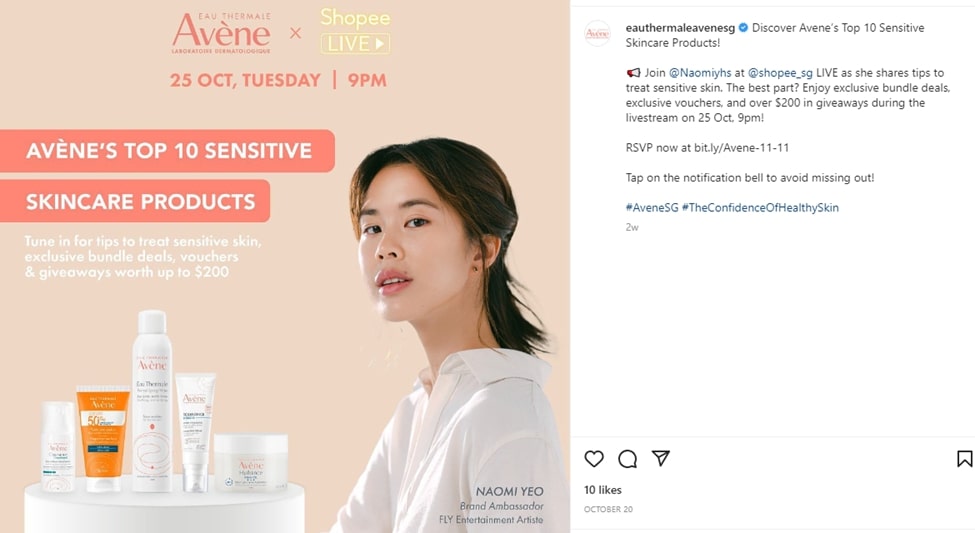 Avene collaboration with Naomi Yeo