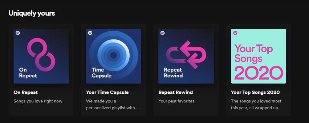 Spotify uniquely yours playlists