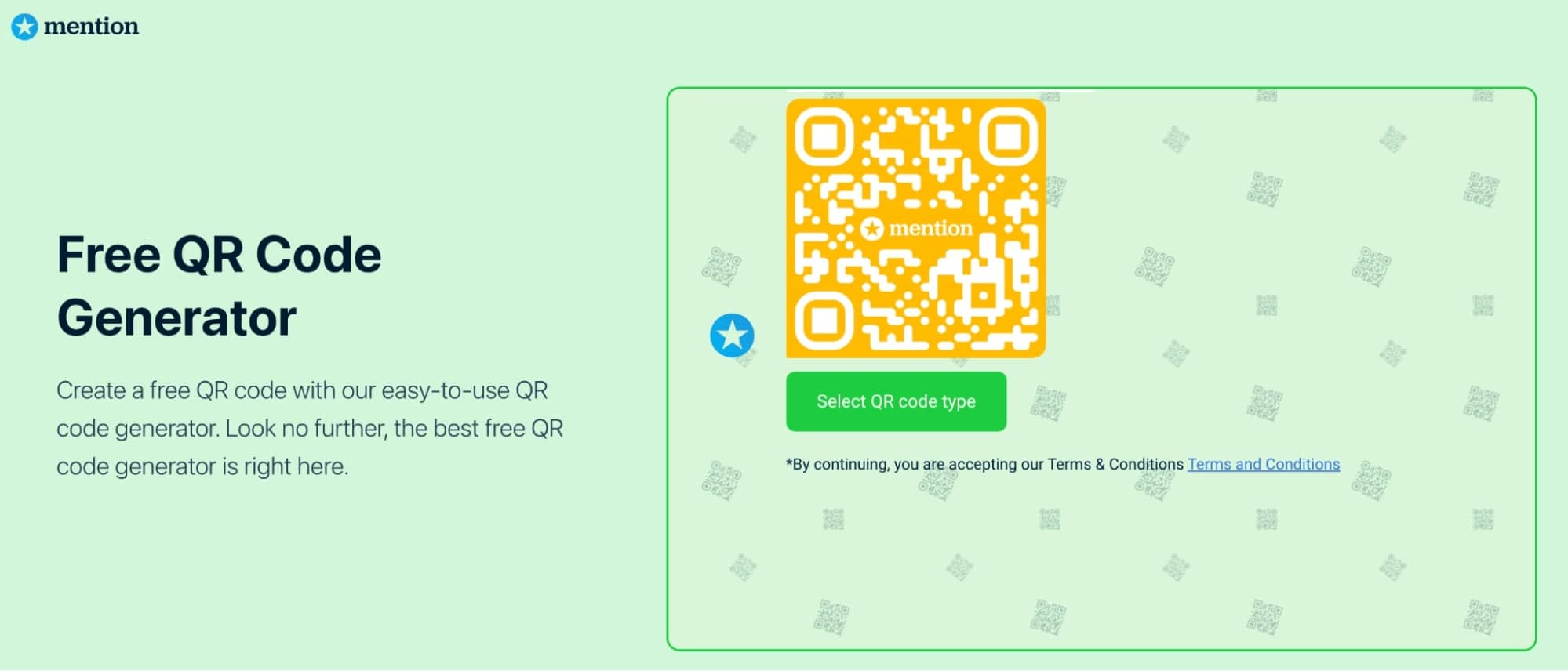 Mention free QR Code Generator