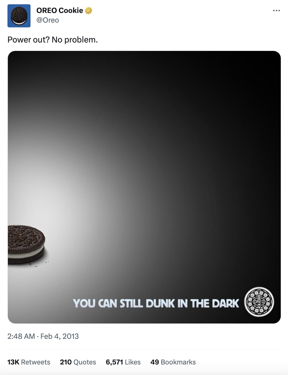 Oreo Superbowl Tweet