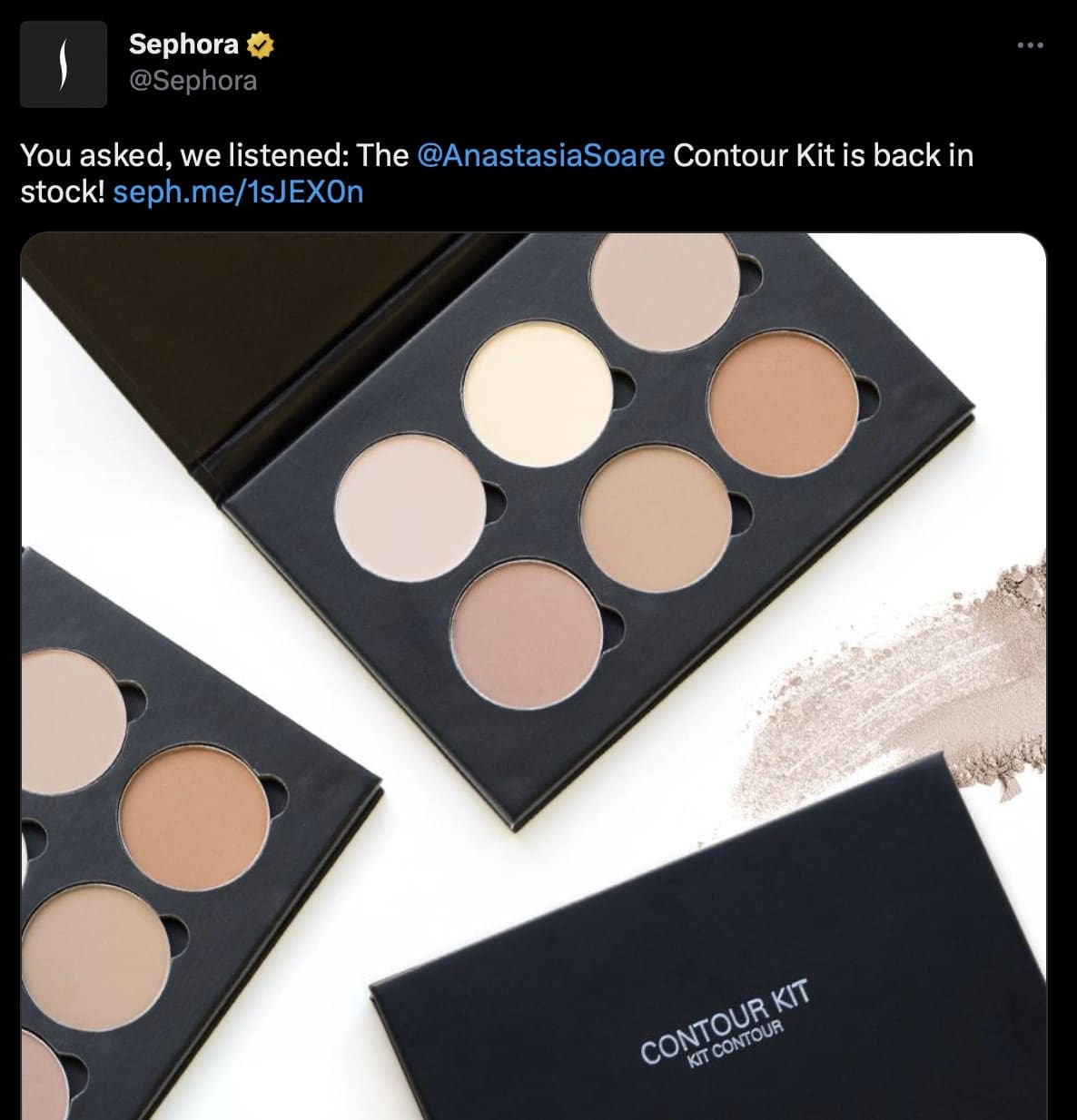 Sephora Tweet About Anastasia Soare Kit