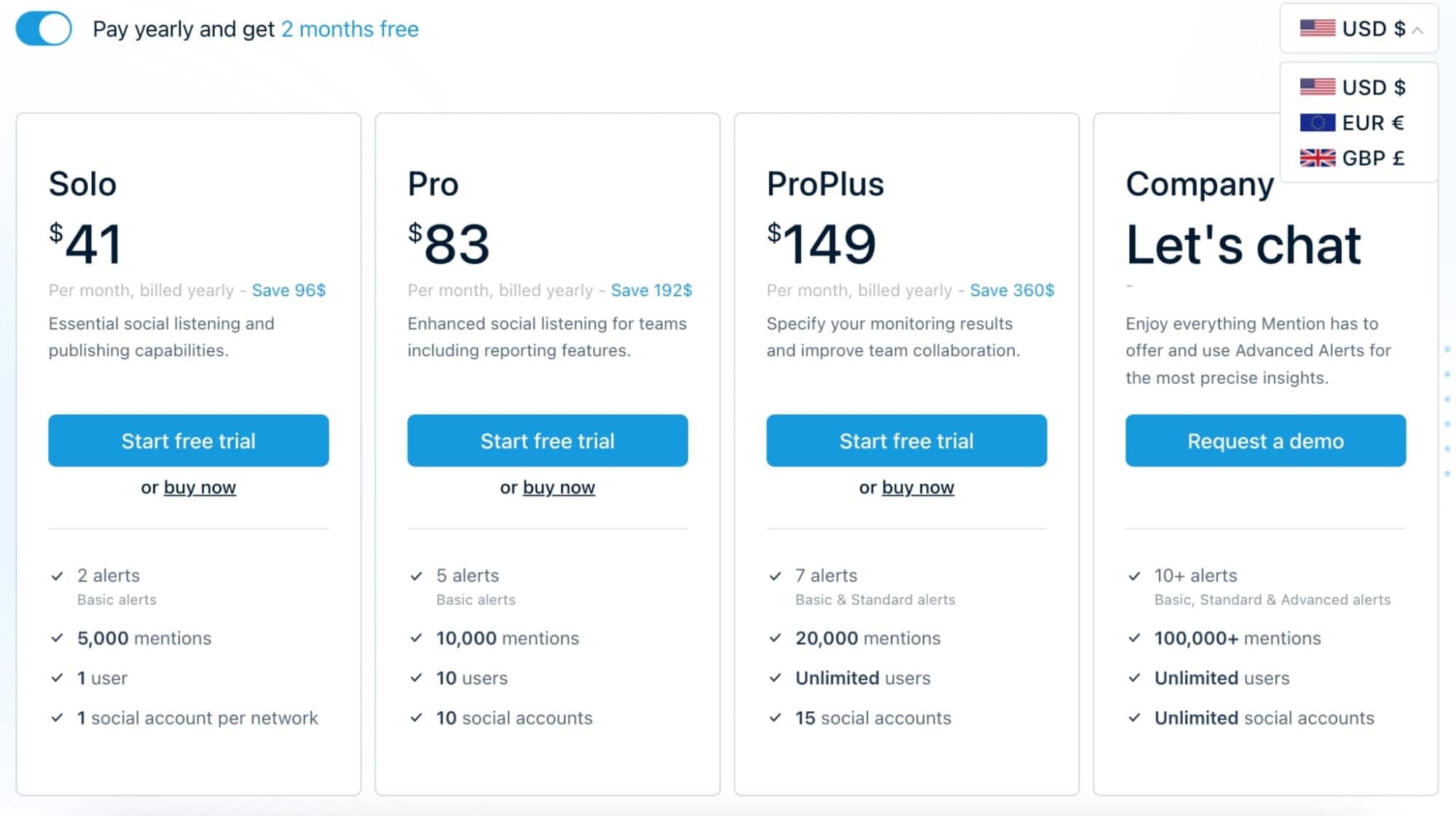 Mention tiered subscription pricing page