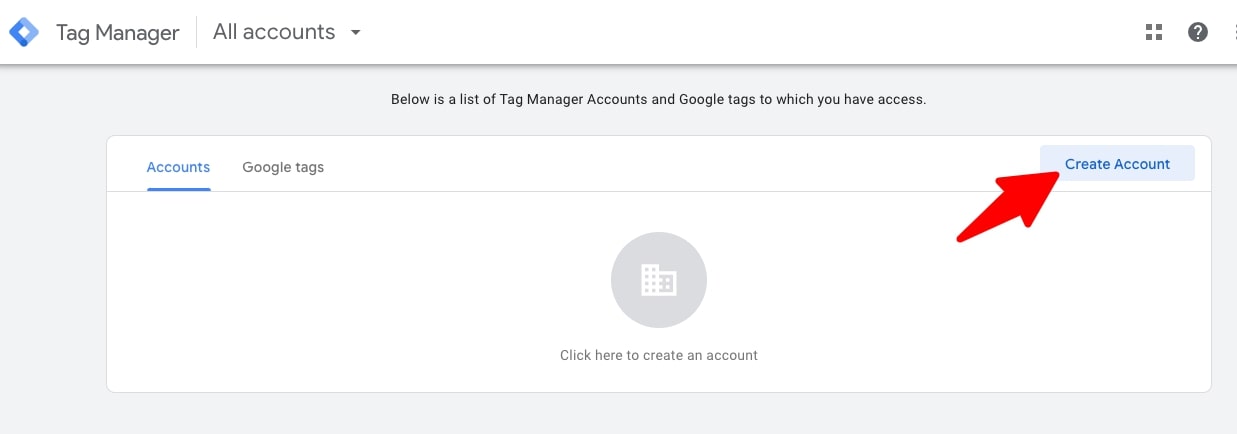 Create Google Tag Manager Account