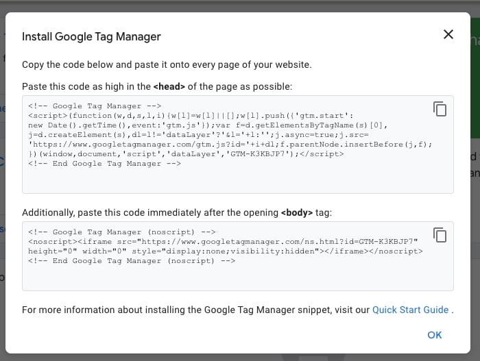 Install Google Tag Manager