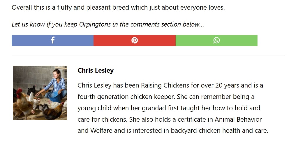 Author bio chickensandmore