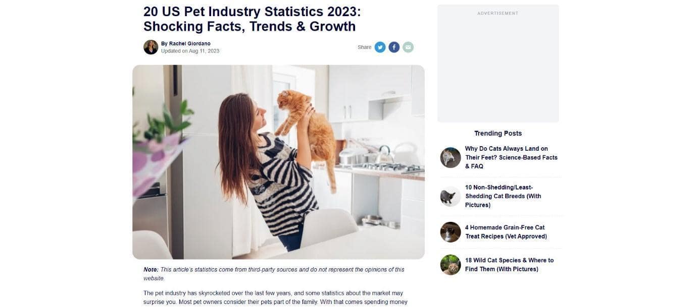 Pet industry statistics