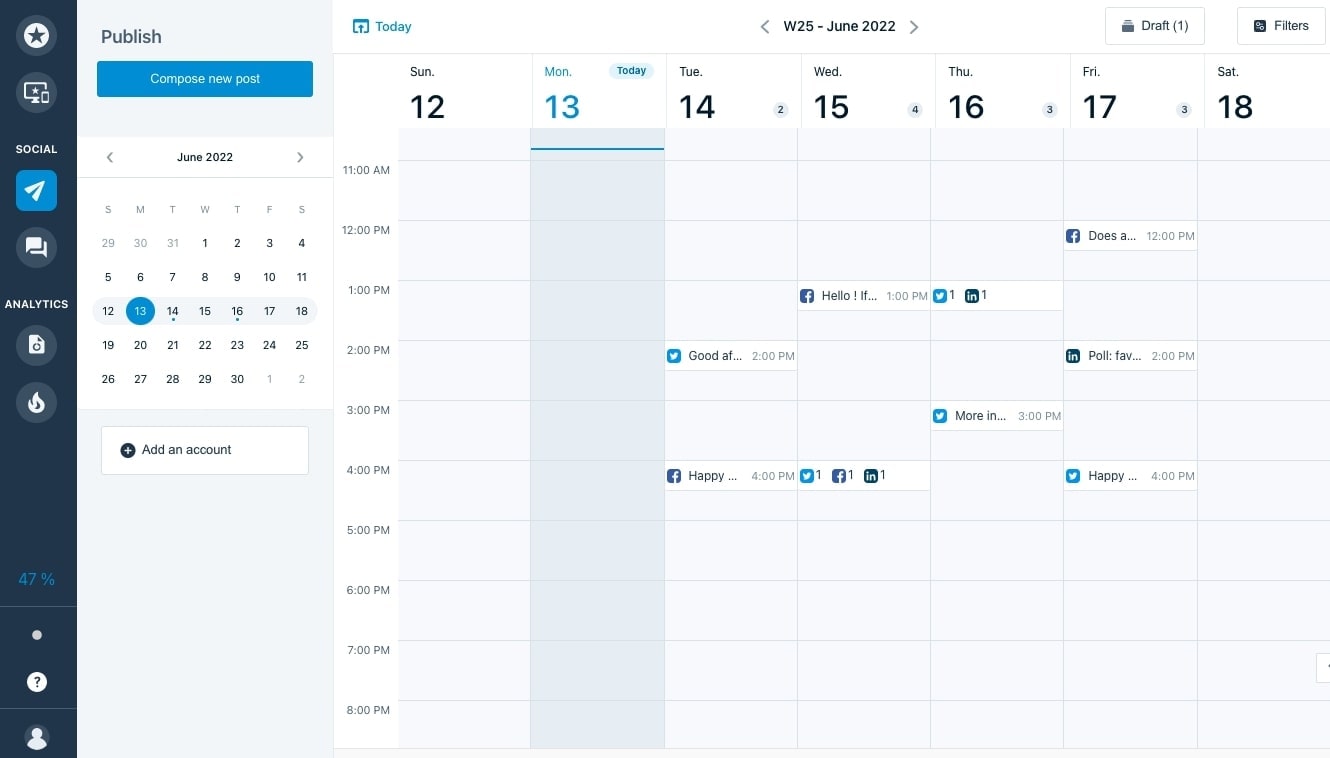 Mention social media content calendar